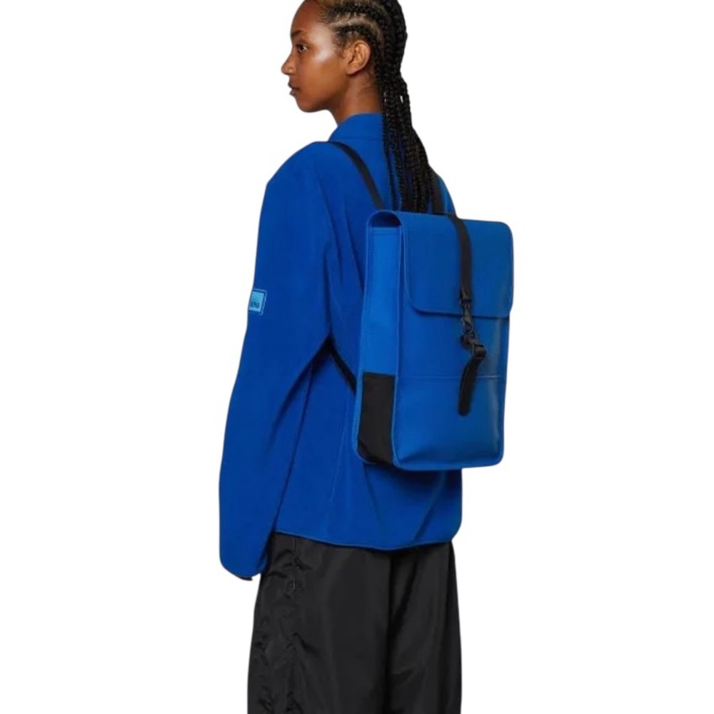 Rains Blue Backpack Modern Minimalist Design NWT